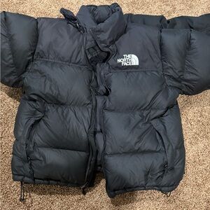 North Face puffer coat, black size large